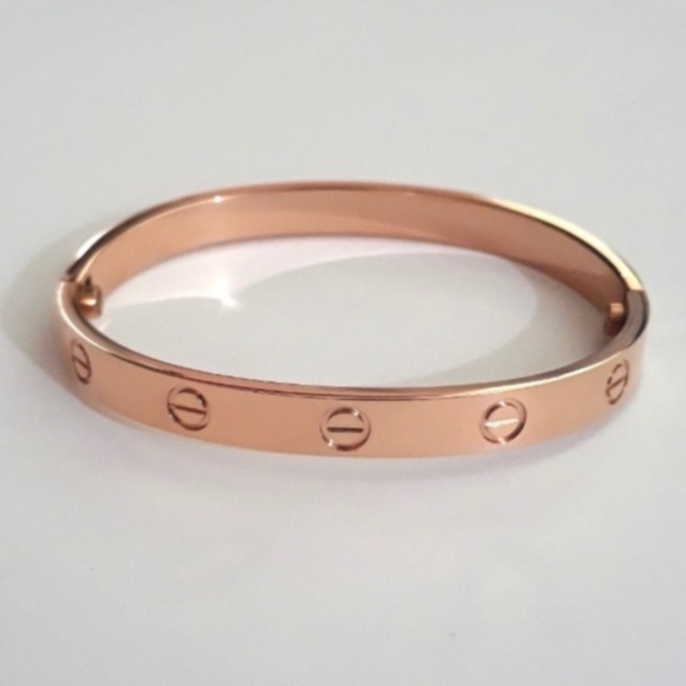 Generic Clip On Screw Bangle Bracelet in Rose Gold